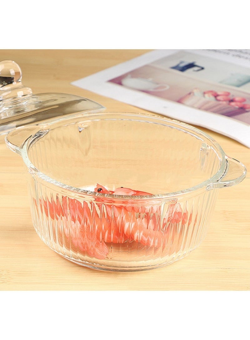 QUALITY High Temperature Resistance Big Food Tableware Kitchen Home Glass Soup Pot with Lid Dish Glass Casseroles - Image 3